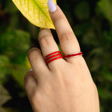 Red Enamel Twirl Ring