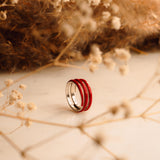 Red Enamel Twirl Ring