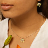 Green Enamel Heart Set