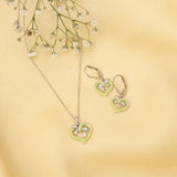 Green Enamel Heart Set