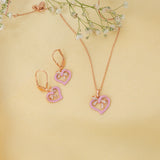 Pink Enamel Heart Set