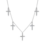 Studded Cross Charms Necklace